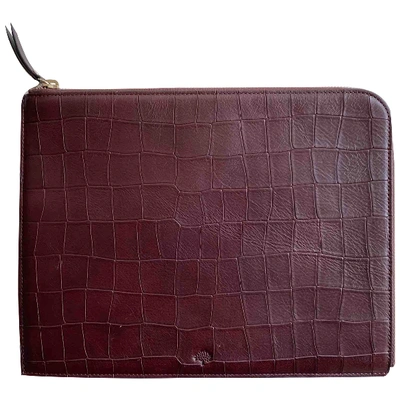 Pre-owned Mulberry Burgundy Leather Clutch Bag