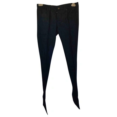 Pre-owned Prada Straight Pants In Navy