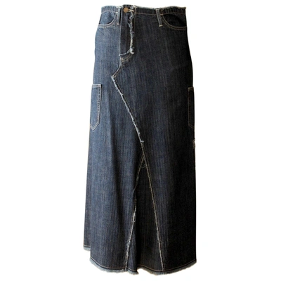 Pre-owned Yohji Yamamoto Blue Cotton Skirt