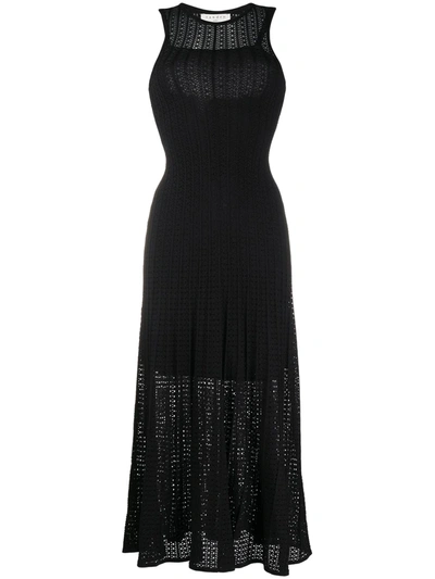 Sandro Aleane Sleeveless Stretch-knit Midi Dress In Black