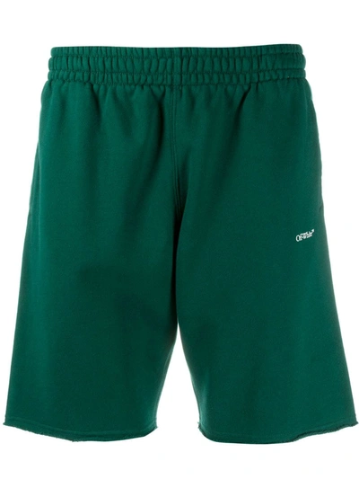 Off-white Arrows-print Track Shorts In Green
