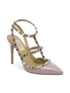 Valentino Garavani Rockstud Leather Slingback Pumps In Poudre 1