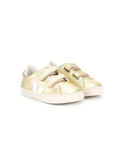 Veja Unisex Esplar Leather Low-top Sneaker - Toddler, Little Kid In Gold