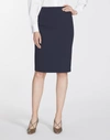 Lafayette 148 Petite Finesse Crepe Modern Slim Skirt In Blue