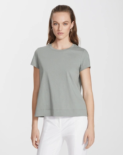 Lafayette 148 Plus-size Cotton Jersey Modern Tee In Green