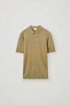 Cos Short-sleeved Knitted Polo In Green