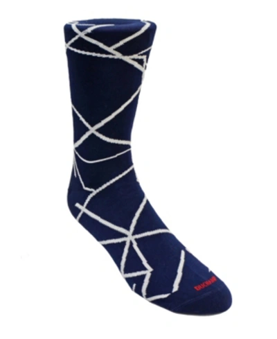 Duchamp London Men's Line Design Dress Sock In Navy