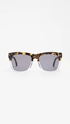 Illesteva Los Feliz Square Sunglasses, 55mm In Tortoise Clear/gray