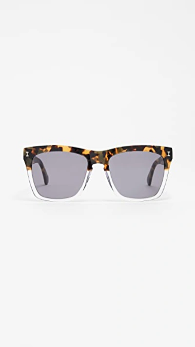 Illesteva Women's Los Feliz Square Sunglasses, 55mm In Tortoise Clear/gray