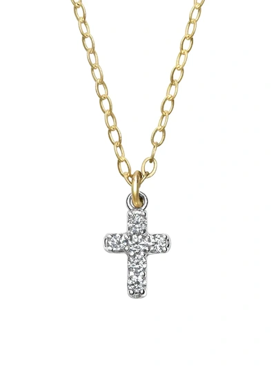 Ila Lois 14k Yellow Gold & Diamond Cross Necklace