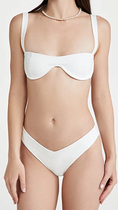 Weworewhat Sorrento Bikini Top In White
