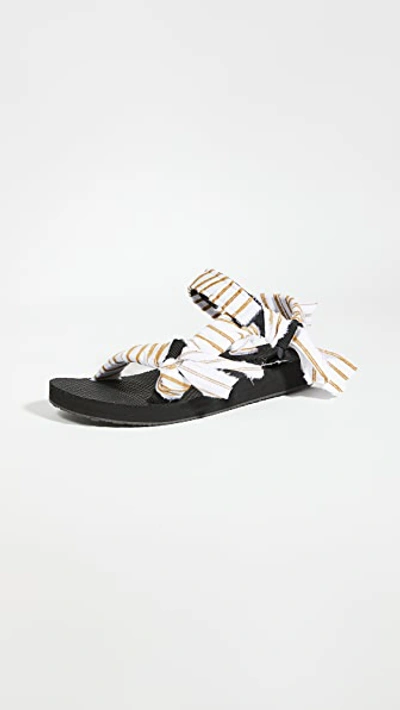 Arizona Love X By Any Other Name Sandals In Mustard Stripe
