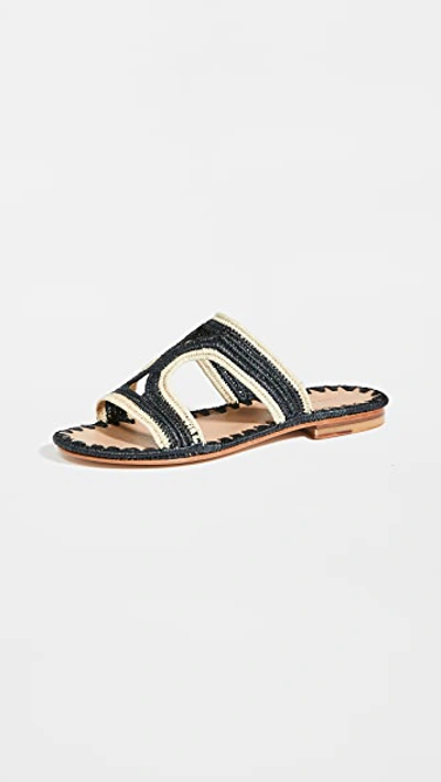 Carrie Forbes Moha Slides In Noir/natural Trim
