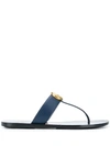 Gucci Interlocking G Thong-strap Sandals In Blue