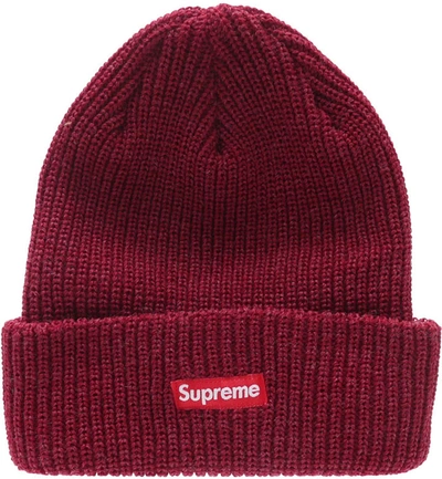 Pre-owned Supreme  Heathered Loose Gauge Beanie Fw 2016 Hth Red Red