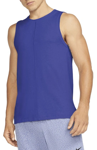 Nike Yoga Men's Tank (deep Royal Blue) - Clearance Sale In Lapis/ Aluminum/ Black