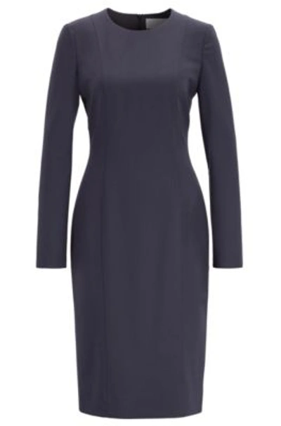 Hugo Boss Daxine Textured Sheath Dress In Light Blue