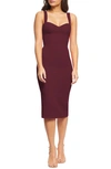 Dress The Population Nicole Sweetheart Neck Cocktail Dress In Red