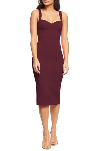 Dress The Population Nicole Sweetheart Neck Cocktail Dress In Red