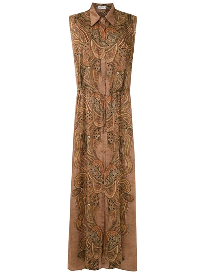 Amir Slama Paisley-print Shirt Dress In Brown