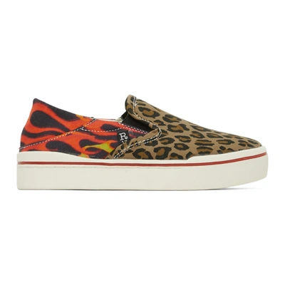 R13 Multicolor Leopard Flaming Heads Sneakers In Brown