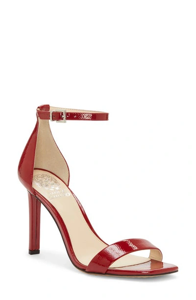 Vince Camuto Lauralie Ankle Strap Sandal In Raven Red Patent Leather