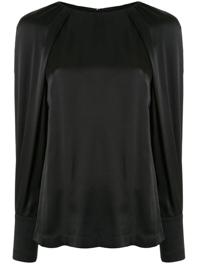 Rebecca Vallance Paloma L/s Silk Top In Black