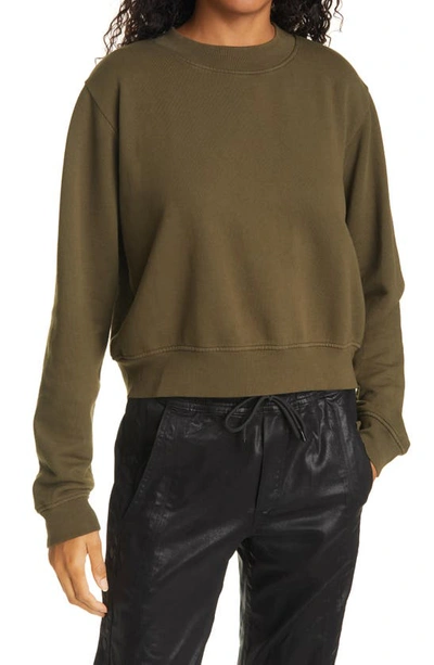 Cotton Citizen Milan Tie Dye Crop Sweatshirt In Avocado