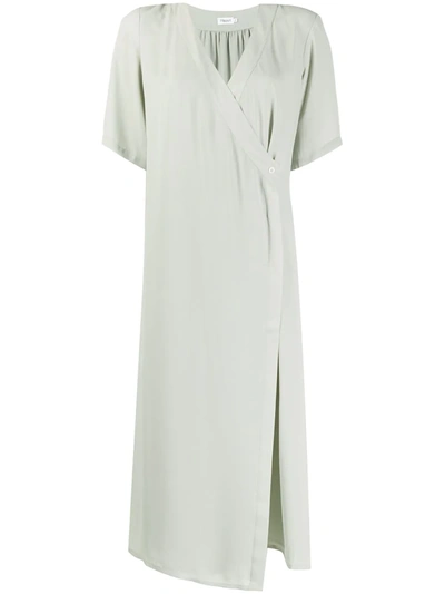 Filippa K Amalia Wrap Midi Dress In Green Fog