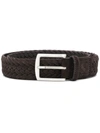 Scarosso Square Buckle Interwoven Belt In Brown