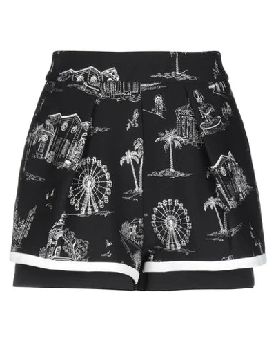 Maje Iscene Printed Satin Shorts In Black