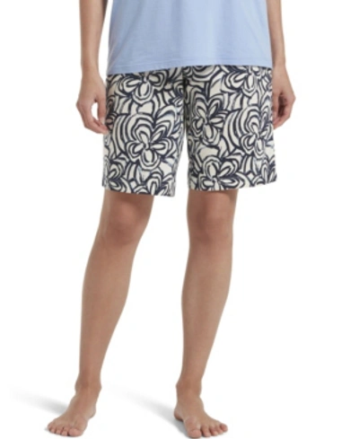 Hue Printed Classic Pajama Bermuda Shorts In Off White