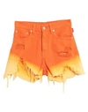 Denimist Denim Shorts In Orange Dip