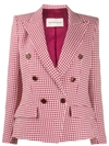 Alexandre Vauthier Double-breasted Houndstooth Blazer In Dark Red