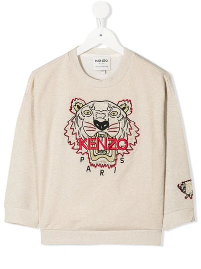 Kenzo Kids' Embroidered-logo Long-sleeve Sweatshirt In Pink