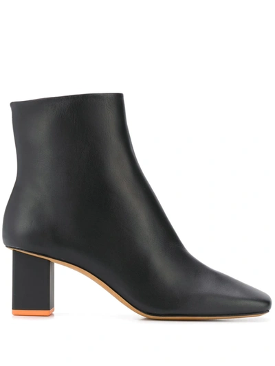 Gray Matters Square Toe Boots In Black