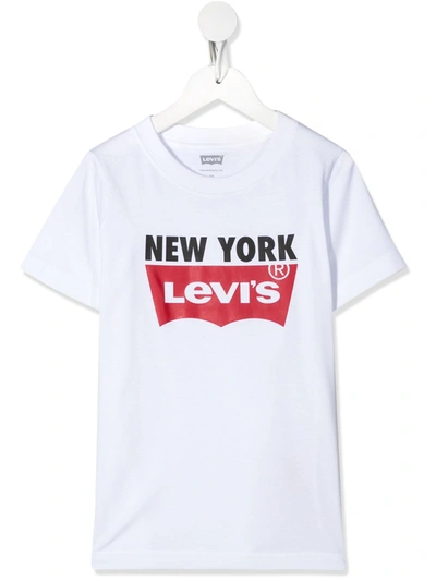 Levi's Teen Logo Print T-shirt In White