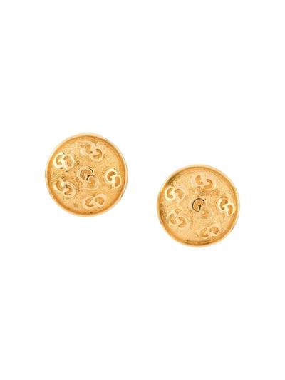 Pre-owned Dior 1980s  Cd Clip-on Earrings In Gold