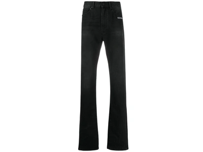 Pre-owned Off-white  Diag Tapered Relaxed Fit Denim Jeans Black/white
