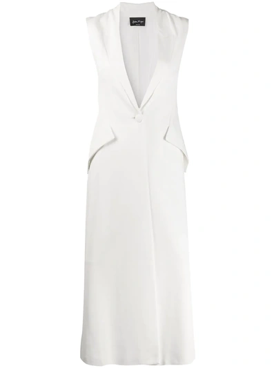 Andrea Ya'aqov Rear-vent Long-line Waistcoat In White