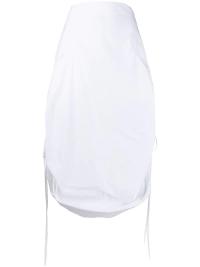 Andrea Ya'aqov Ruched Drawstring-detail Skirt In White