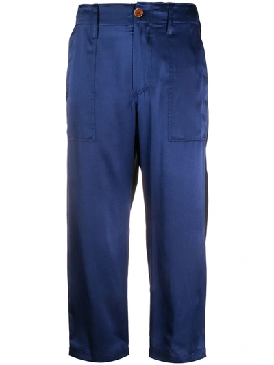 Jejia Two-toned Cropped Trousers In Blue