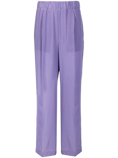 Jejia Pleat-detailing Flared Trousers In Purple