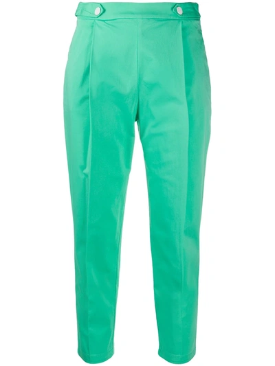 Love Moschino Tapered Cropped Trousers In Green