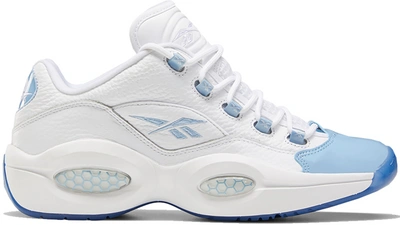 Pre-owned Reebok Question Low Patent Toe Carolina Blue In White/fluid Blue- Ice