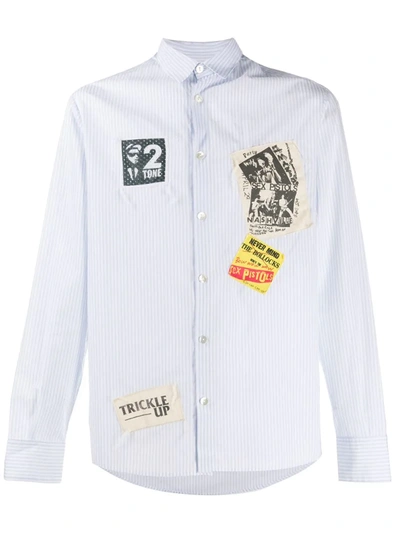 Corelate Patchwork Striped Shirt In Black