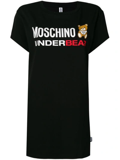 Moschino Underbear Longline T-shirt In Black