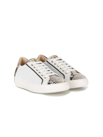 Cesare Paciotti Teen Python Effect Low-top Trainers In White