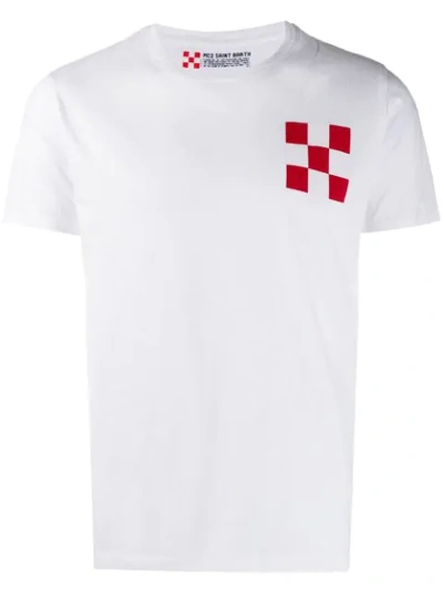Mc2 Saint Barth Man T-shirt St. Barth Check Graphic In White