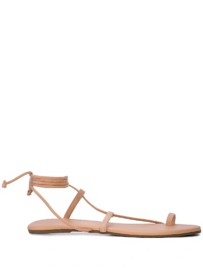 Tkees Jo Leather Lace-up Sandals In Beige